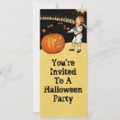 Invitation à Halloween Vintage Citrouille (Dos)