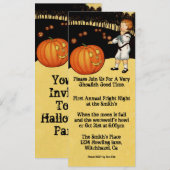 Invitation à Halloween Vintage Citrouille (Devant / Derrière)