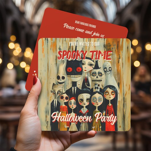 Invitation à Halloween Vintage temps éffrayant