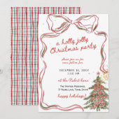 Invitation A holly jolly hand drawn christmas party  (Devant / Derrière)