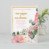 Invitation à huile avec fleurs d'aquarelle (Debout devant)