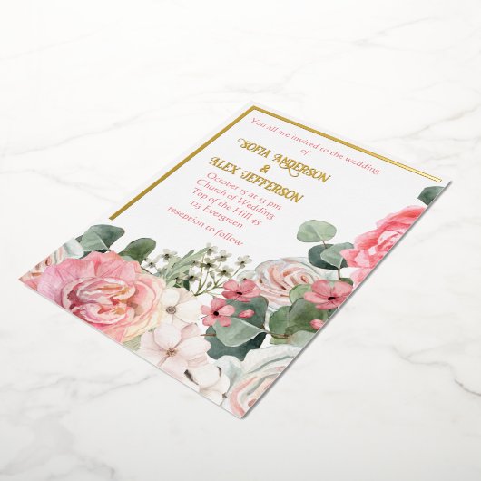 Invitation à huile avec fleurs d'aquarelle (Rotation)