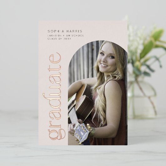 Invitation à huile d'arc neutre moderne (Debout devant)