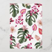 Invitation à huile de Mariage florale tropicale (Verso)