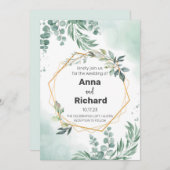 Invitation à huile d'or, Mariage floral neutre (Devant / Derrière)