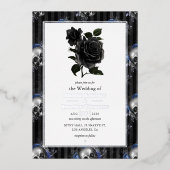 Invitation à huile Mariage gothique argenté (Recto)