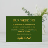 Invitation à huile Mariage verte de forêt classiqu (Debout devant)