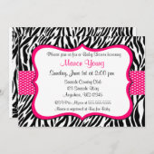 Invitation à imprimer Zebra rose (Devant / Derrière)