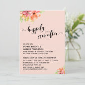 Invitation À jamais après les cœurs script blush boho floral (Debout devant)