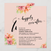 Invitation À jamais après les cœurs script blush boho floral (Devant / Derrière)