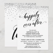 Invitation À jamais, coeurs pour toujours, écriture, confetti (Devant / Derrière)