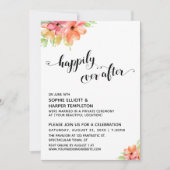 Invitation À jamais Cœurs Script Aquarelle Floral (Devant)