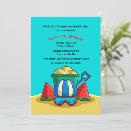 Invitation à jouer à la plage (Debout devant)