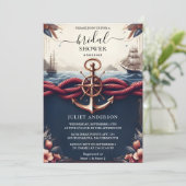 Invitation À Knot Bateau Navire Marine Blue Fête des mariées  (Debout devant)