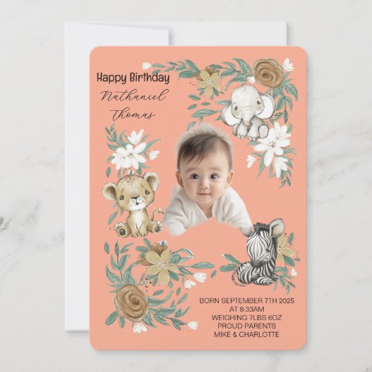 Invitation à l’anniversaire de notre petit soleil (Devant)