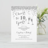 Invitation À la 10e anniversaire - Blanc Argenté (Debout devant)