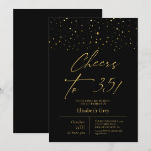 Invitation À la 35⎮Or Noir Moderne 35e Anniversaire