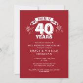 Invitation À la 40e anniversaire de mariage de rubis (Devant)
