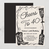 Invitation À la 40e fête d'anniversaire Western  (Devant / Derrière)