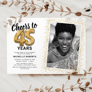 Invitation À la 45e photo d'anniversaire de Cheers to The Yea