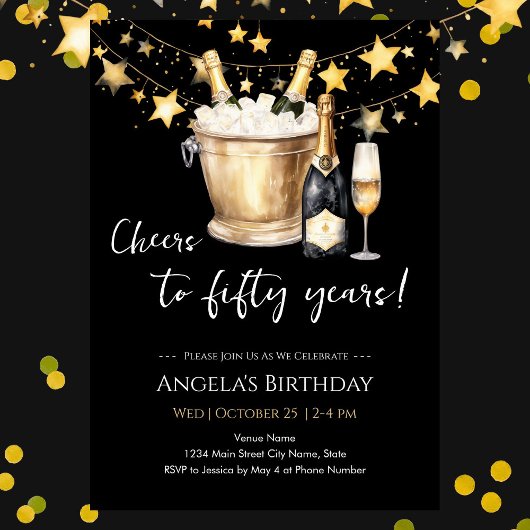 Invitation À la 50e anniversaire Champagne