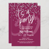 Invitation à la 50e fête d'anniversaire rose (Devant / Derrière)