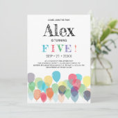 Invitation à la 5e fête des ballons d'anniversaire (Debout devant)