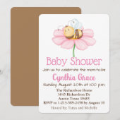 Invitation à la baby shower Abeille bourdonneuse e (Devant / Derrière)
