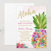 Invitation à la Baby Shower Aloha (Devant / Derrière)