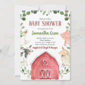 Invitation à la Baby Shower Animaux de la Ferme (Devant)