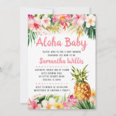 Invitation à la baby shower au thème de l'ananas (Devant)