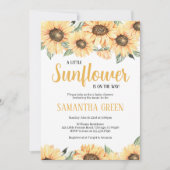Invitation à la Baby Shower au Tournesol Rustique (Devant)
