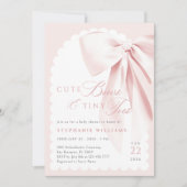 Invitation à la baby shower avec des nœuds roses m (Devant)