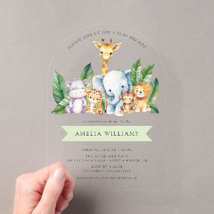 Invitation à la baby shower Aventure Safari