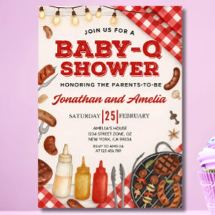 Invitation à la Baby Shower Baby-Q : Modèle de BBQ