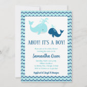 Invitation à la Baby Shower Baleine (Devant)