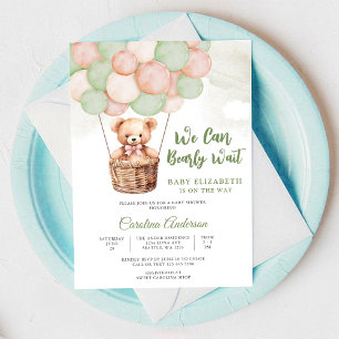 Invitation à la Baby Shower Ballon Ours