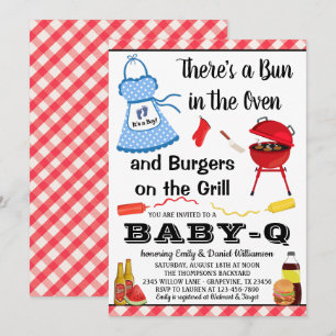 Invitation à la baby shower BBQ pour garçon