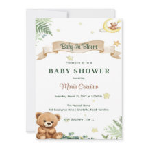 Invitation à la Baby Shower "Bébé en Fleur" avec O