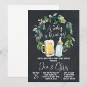 Invitation à la Baby Shower Bébé en route (Devant / Derrière)