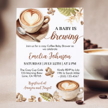 Invitation à la Baby Shower 'Bébé est en train de