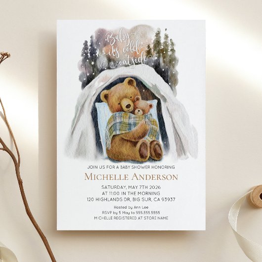 Invitation à la baby shower 'Bébé, il fait froid d