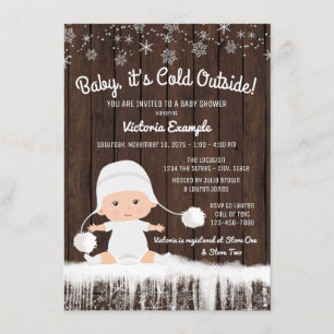 Invitation à la baby shower 'Bébé il fait froid de