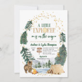Invitation à la baby shower Bébé Petit Explorateur (Devant)