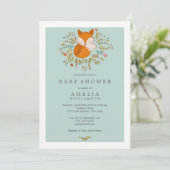 Invitation à la baby shower Bébé Renard Douce Forê (Debout devant)