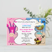 Invitation à la baby shower Bébés Princesse Pirate (Debout devant)