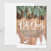 Invitation à la baby shower Biche d'hiver (Devant / Derrière)