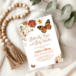 Invitation à la baby shower Bisous de papillon