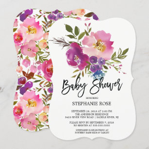 Invitation à la baby shower Bouquet de printemps c