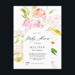 Invitation à la Baby Shower bouquet de roses aquar<br><div class="desc">Les roses aquarelles roses et crème mettent en valeur cette collection. La suite de mariage complète est disponible ici https://www.zazzle.com/collections/boho_watercolor_blooms-119684716733349178</div>